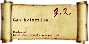 Gan Krisztina névjegykártya